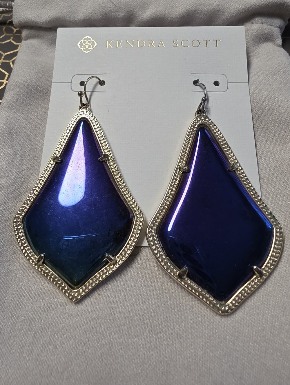 Kendra Scott Black Iridescent Alxandra Earrings